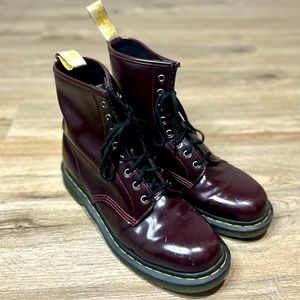 Dr Martens Cherry Red Vegan Leather Boots Men’s 12